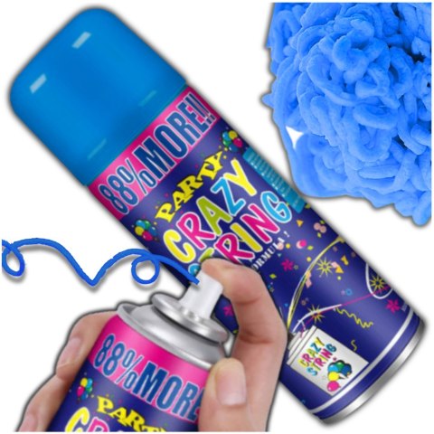 SERPENTYNA KONFETTI W SPRAYU NEON NA URODZINY IMPREZĘ NIEBIESKI 250 ML SERPENTYNA KONFETTI W SPRAYU NEON NA URODZINY IMPREZĘ NIEBIESKI 250 ML