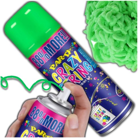 SERPENTYNA KONFETTI W SPRAYU NEON NA URODZINY IMPREZĘ ZIELONY 250 ML SERPENTYNA KONFETTI W SPRAYU NEON NA URODZINY IMPREZĘ ZIELONY 250 ML