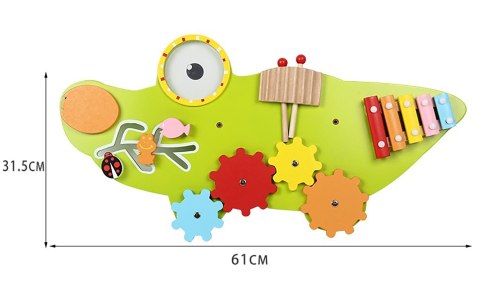 TABLICA SENSORYCZNA MANIPULACYJNA MONTESSORI KROKODYL TABLICA SENSORYCZNA MANIPULACYJNA MONTESSORI KROKODYL