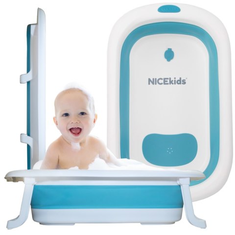 WANIENKA DLA DZIECI SKŁADANA NICEKIDS SILIKONOWA NIEBIESKA WANIENKA DLA DZIECI SKŁADANA NICEKIDS SILIKONOWA NIEBIESKA