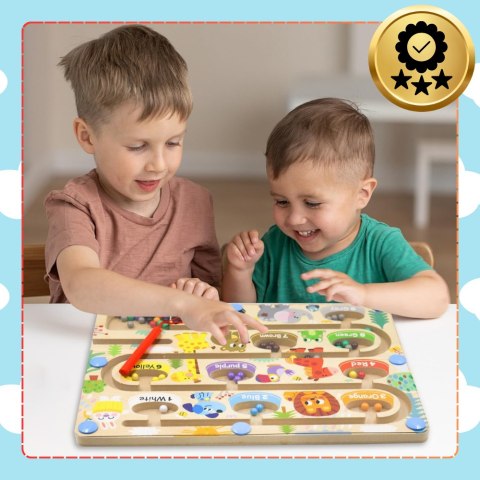 DREWNIANY LABIRYNT MAGNETYCZNY MONTESSORI NAUKA KOLORÓW I LICZENIA DREWNIANY LABIRYNT MAGNETYCZNY MONTESSORI NAUKA KOLORÓW I LICZENIA