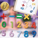 Duża drewniana suchościeralna dwustronna tablica kredowa magnetyczna 4w1 akcesoria