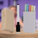 Duża drewniana suchościeralna dwustronna tablica kredowa magnetyczna 4w1 akcesoria