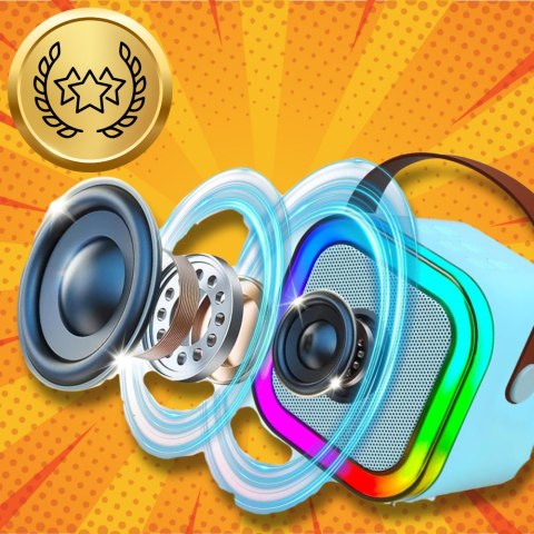 GŁOŚNIK PRZENOŚNY BEZPRZEWODOWY BLUETOOTH KARAOKE Z 2 MIKROFONAMI USB RGB GŁOŚNIK PRZENOŚNY BEZPRZEWODOWY BLUETOOTH KARAOKE Z 2 MIKROFONAMI USB RGB