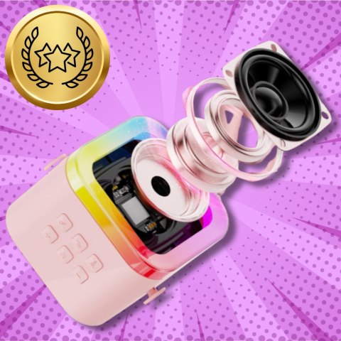 GŁOŚNIK PRZENOŚNY BEZPRZEWODOWY BLUETOOTH KARAOKE Z MIKROFONEM USB RGB GŁOŚNIK PRZENOŚNY BEZPRZEWODOWY BLUETOOTH KARAOKE Z MIKROFONEM USB RGB