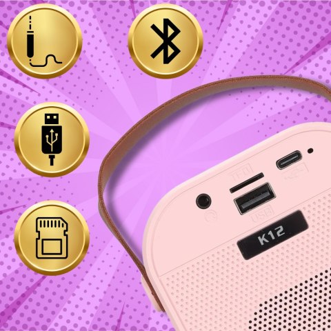 GŁOŚNIK PRZENOŚNY BEZPRZEWODOWY BLUETOOTH KARAOKE Z MIKROFONEM USB RGB GŁOŚNIK PRZENOŚNY BEZPRZEWODOWY BLUETOOTH KARAOKE Z MIKROFONEM USB RGB