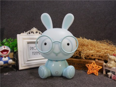 LAMPA LAMPKA BIURKOWA NOCNA DLA DZIECI KRÓLIK LED NIEBIESKA LAMPA LAMPKA BIURKOWA NOCNA DLA DZIECI KRÓLIK LED NIEBIESKA
