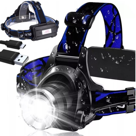 LATARKA CZOŁOWA LED T6 ZOOM 2 AKUMULATORKI LATARKA CZOŁOWA LED T6 ZOOM 2 AKUMULATORKI