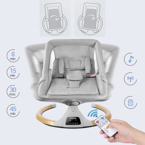 LEŻACZEK DLA NIEMOWLĄT BUJACZEK ELEKTRYCZNY NICEKIDS + PILOT BLUETOOTH LEŻACZEK DLA NIEMOWLĄT BUJACZEK ELEKTRYCZNY NICEKIDS + PILOT BLUETOOTH