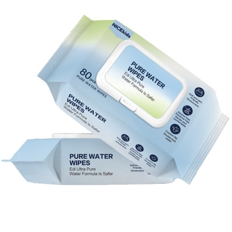 NICEKIDS Chusteczki nawilżane Pure Water Wipes 99,9% wody 1x80 szt NICEKIDS Chusteczki nawilżane Pure Water Wipes 99,9% wody 1x80 szt