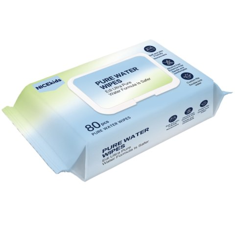 NICEKIDS Chusteczki nawilżane Pure Water Wipes 99,9% wody 1x80 szt NICEKIDS Chusteczki nawilżane Pure Water Wipes 99,9% wody 1x80 szt