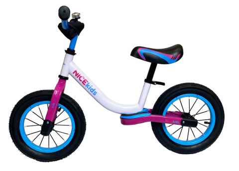 Rowerek biegowy 12' NICEkids WHITE PINK BW-1199 Rowerek biegowy 12' NICEkids WHITE PINK BW-1199