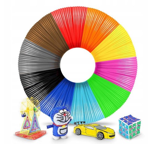 Wkłady PCL Długopis 3D Pen Zestaw 10 x Filamenty 5m kolor 1,75mm Wkłady PCL Długopis 3D Pen Zestaw 10 x Filamenty 5m kolor 1,75mm