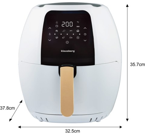 DUŻA FRYTOWNICA BEZTŁUSZCZOWA BIAŁA 7.7L 1800W KLAUSBERG AIR FRYER KB-7709 DUŻA FRYTOWNICA BEZTŁUSZCZOWA BIAŁA 7.7L 1800W KLAUSBERG AIR FRYER KB-7709