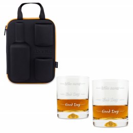 Etui na whisky i 2 szklanki Who cares prezent ślub