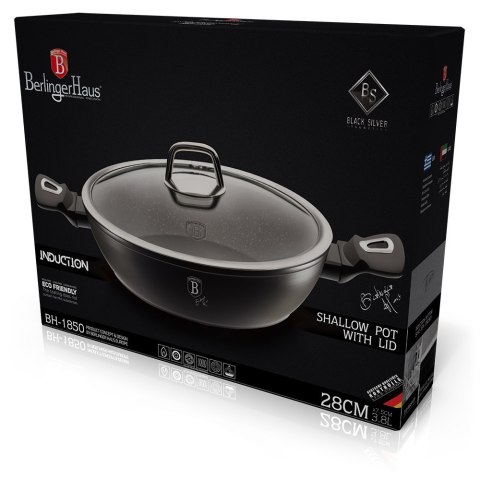 GARNEK PŁASKI 3.8L 28CM BERLINGER HAUS BLACK SILVER BH-1850 GARNEK PŁASKI 3.8L 28CM BERLINGER HAUS BLACK SILVER BH-1850
