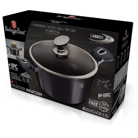 GARNEK Z POWŁ. GRANITOWĄ 2.5L 20cm BERLINGER HAUS Carbon Pro BH-6892 GARNEK Z POWŁ. GRANITOWĄ 2.5L 20cm BERLINGER HAUS Carbon Pro BH-6892