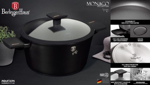 GARNEK Z POWŁOKĄ TYTANOWĄ 24CM 4.1L BERLINGER HAUS MONACO BH-7087 GARNEK Z POWŁOKĄ TYTANOWĄ 24CM 4.1L BERLINGER HAUS MONACO BH-7087