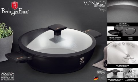 GARNEK Z POWŁOKĄ TYTANOWĄ NISKI 28CM 3.8L BERLINGER HAUS MONACO BH-7090 GARNEK Z POWŁOKĄ TYTANOWĄ NISKI 28CM 3.8L BERLINGER HAUS MONACO BH-7090