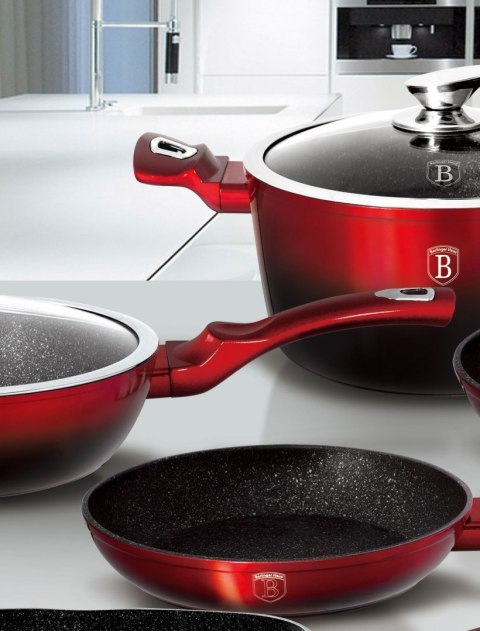 GARNKI BERLINGER HAUS METALLIC BLACK BURGUNDY LINE 15 ELE BH-1632-N GARNKI BERLINGER HAUS METALLIC BLACK BURGUNDY LINE 15 ELE BH-1632-N