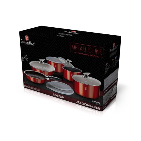 KOMPLET GARNKÓW 12-ele CLICK & COOK BERLINGER HAUS METALLIC LINE BURGUNDY BH-1674 KOMPLET GARNKÓW 12-ele CLICK & COOK BERLINGER HAUS METALLIC LINE BURGUNDY BH-1674