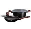 KOMPLET GARNKÓW 3-ele 24cm BERLINGER HAUS EBONY ROSEWOOD LINE BH-6782