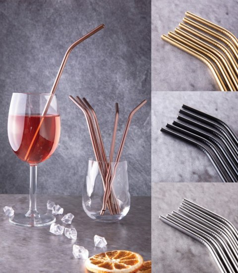 KOMPLET METALOWYCH SŁOMEK DO PICIA 6 ELEMENTÓW BERLINGER HAUS ROSE GOLD BH-2982 KOMPLET METALOWYCH SŁOMEK DO PICIA 6 ELEMENTÓW BERLINGER HAUS ROSE GOLD BH-2982