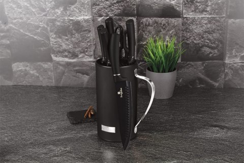 KOMPLET NOŻY W STOJAKU 7 EL. BERLINGER HAUS BLACK SILVER BH-2480 KOMPLET NOŻY W STOJAKU 7 EL. BERLINGER HAUS BLACK SILVER BH-2480