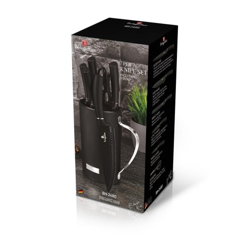 KOMPLET NOŻY W STOJAKU 7 EL. BERLINGER HAUS BLACK SILVER BH-2480 KOMPLET NOŻY W STOJAKU 7 EL. BERLINGER HAUS BLACK SILVER BH-2480