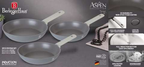 KOMPLET PATELNI Z POWŁOKĄ TYTANOWĄ 20/24/28CM 3-ELE BERLINGER HAUS ASPEN BH-7075 KOMPLET PATELNI Z POWŁOKĄ TYTANOWĄ 20/24/28CM 3-ELE BERLINGER HAUS ASPEN BH-7075