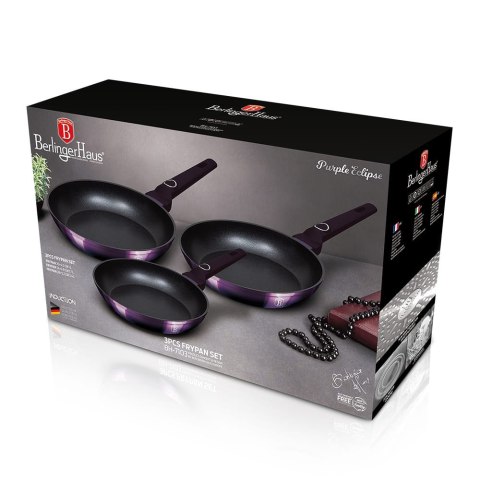 KOMPLET PATELNI Z POWŁOKĄ TYTANOWĄ 20/24/28CM 3-ELE BERLINGER HAUS PURPLE ECLIPSE BH-7103 KOMPLET PATELNI Z POWŁOKĄ TYTANOWĄ 20/24/28CM 3-ELE BERLINGER HAUS PURPLE ECLIPSE BH-7103