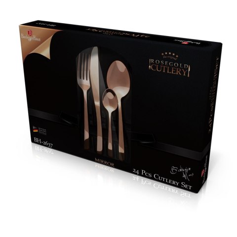 KOMPLET SZTUĆCÓW 24 EL. BŁYSZCZĄCE BERLINGER HAUS ROSE GOLD BH-2637 KOMPLET SZTUĆCÓW 24 EL. BŁYSZCZĄCE BERLINGER HAUS ROSE GOLD BH-2637