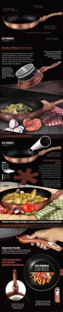 PATELNIA GRANITOWA 30CM BERLINGER HAUS METALLIC ROSE GOLD LINE BH-1511-N