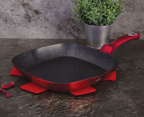 PATELNIA GRANITOWA GRILL 28CM BERLINGER HAUS METALLIC LINE BURGUNDY BH-1271-N PATELNIA GRANITOWA GRILL 28CM BERLINGER HAUS METALLIC LINE BURGUNDY BH-1271-N