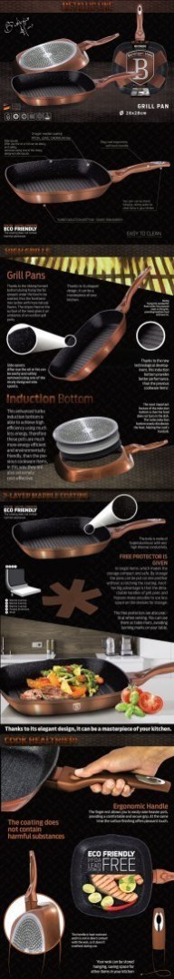 PATELNIA GRANITOWA GRILL 28CM BERLINGER HAUS METALLIC LINE ROSE GOLD BH-1521-N PATELNIA GRANITOWA GRILL 28CM BERLINGER HAUS METALLIC LINE ROSE GOLD BH-1521-N
