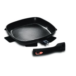 PATELNIA GRANITOWA GRILL 28cm ODPINANY UCHWYT BERLINGER HAUS BLACK ROSE BH-1953