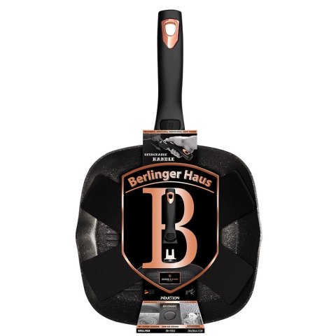 PATELNIA GRANITOWA GRILL 28cm ODPINANY UCHWYT BERLINGER HAUS BLACK ROSE BH-1953 PATELNIA GRANITOWA GRILL 28cm ODPINANY UCHWYT BERLINGER HAUS BLACK ROSE BH-1953