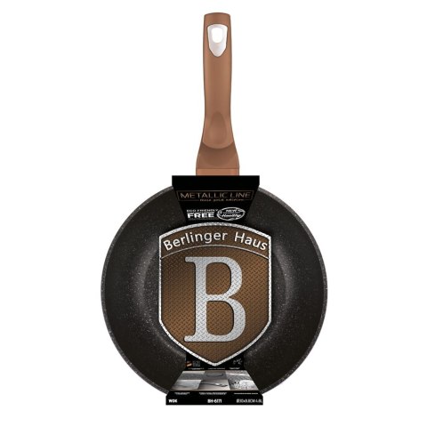 PATELNIA GRANITOWA WOK 30CM BERLINGER HAUS METALLIC LINE ROSE GOLD BH-6171 PATELNIA GRANITOWA WOK 30CM BERLINGER HAUS METALLIC LINE ROSE GOLD BH-6171