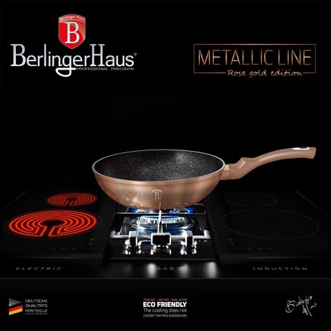PATELNIA GRANITOWA WOK 30CM BERLINGER HAUS METALLIC LINE ROSE GOLD BH-6171 PATELNIA GRANITOWA WOK 30CM BERLINGER HAUS METALLIC LINE ROSE GOLD BH-6171