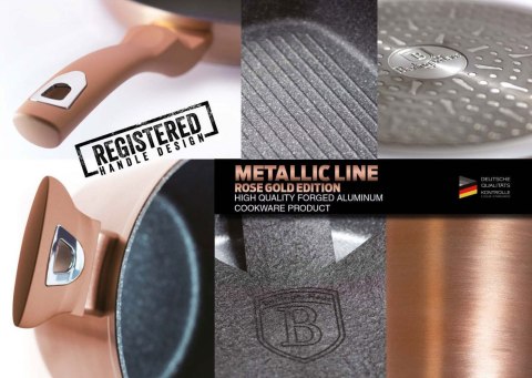 PATELNIA GRANITOWA WOK 30CM BERLINGER HAUS METALLIC LINE ROSE GOLD BH-6171 PATELNIA GRANITOWA WOK 30CM BERLINGER HAUS METALLIC LINE ROSE GOLD BH-6171