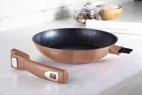 PATELNIA GRANITOWA Z ODPINANĄ RĄCZKĄ 24cm BERLINGER HAUS ROSE GOLD BH-1948 PATELNIA GRANITOWA Z ODPINANĄ RĄCZKĄ 24cm BERLINGER HAUS ROSE GOLD BH-1948