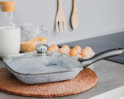 PATELNIA GRILL 24CM MARMUROWO-CERAMICZNA ZILNER STONETEC ZL-7067 PATELNIA GRILL 24CM MARMUROWO-CERAMICZNA ZILNER STONETEC ZL-7067