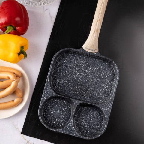 PATELNIA MARMURKOWA 3 W 1 DO JAJEK NALEŚNIKÓW PLACKÓW KLAUSBERG KB-7827 CZARNA PATELNIA MARMURKOWA 3 W 1 DO JAJEK NALEŚNIKÓW PLACKÓW KLAUSBERG KB-7827 CZARNA