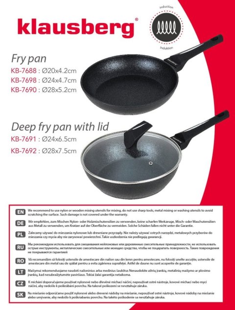 PATELNIA Z POWŁOKĄ MARMUROWĄ NON-STICK 24CM KLAUSBERG KB-7689 PATELNIA Z POWŁOKĄ MARMUROWĄ NON-STICK 24CM KLAUSBERG KB-7689