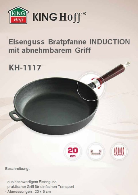 PATELNIA ŻELIWNA 20cm KiNGHOFF KH-1117 PATELNIA ŻELIWNA 20cm KiNGHOFF KH-1117