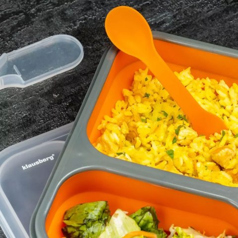 POJEMNIK LUNCHBOX SILIKONOWY 900ml 2-KOMOROWY KLAUSBERG KB-7023 POJEMNIK LUNCHBOX SILIKONOWY 900ml 2-KOMOROWY KLAUSBERG KB-7023