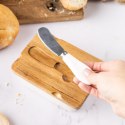 PORCELANOWA MASELNICZKA Z NOŻYKIEM POKRYWKA AKACJA KLAUSBERG KB-7785 BIAŁA