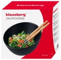 PORCELANOWA MISA 23cm DO SAŁATEK Z ŁYŻKAMI KLAUSBERG KB-7786 CZARNA
