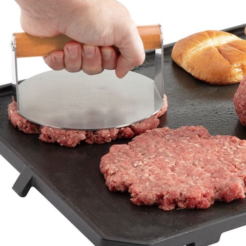 PRASA DO MIĘSA BURGERÓW 14CM ZE STALI NIERDZEWNEJ PRASKA KINGHOFF KH-1878 PRASA DO MIĘSA BURGERÓW 14CM ZE STALI NIERDZEWNEJ PRASKA KINGHOFF KH-1878