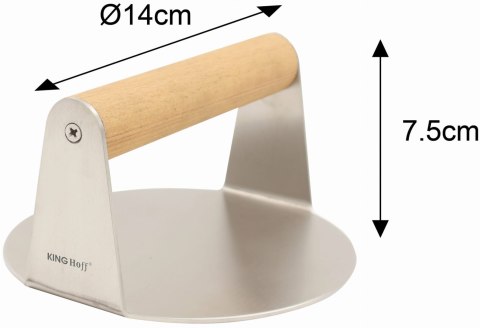 PRASA DO MIĘSA BURGERÓW 14CM ZE STALI NIERDZEWNEJ PRASKA KINGHOFF KH-1878 PRASA DO MIĘSA BURGERÓW 14CM ZE STALI NIERDZEWNEJ PRASKA KINGHOFF KH-1878